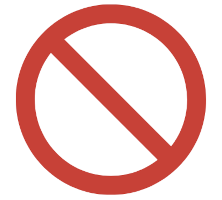 red line through circle