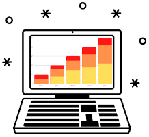 problems charted on computer screen