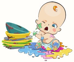 messy baby